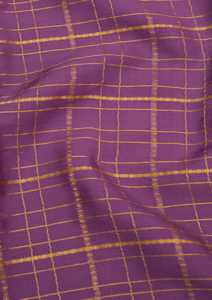Light Lavender Zariwork Pure Crepe Silk Saree
