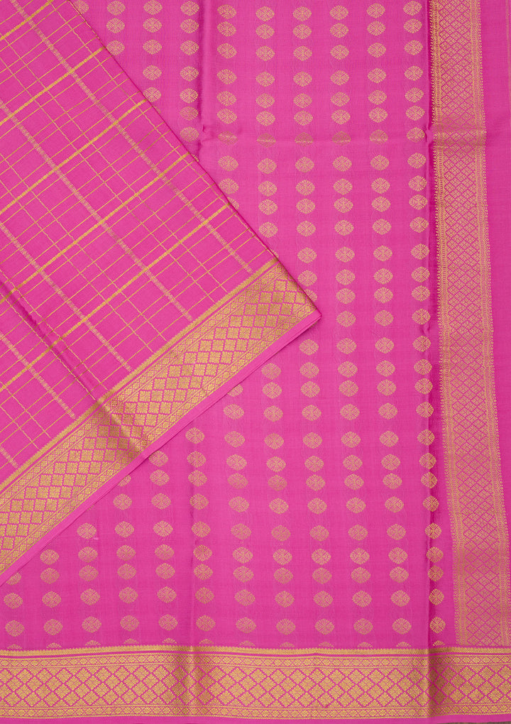Onion Pink Zariwork Pure Crepe Silk Saree