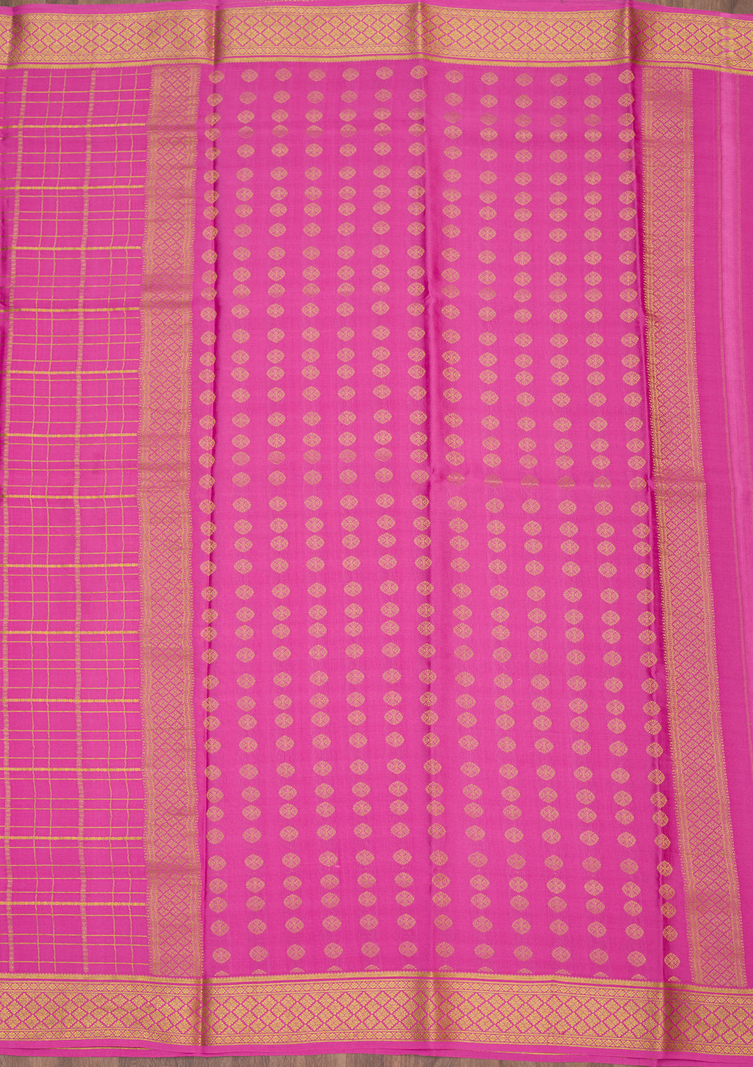 Onion Pink Zariwork Pure Crepe Silk Saree