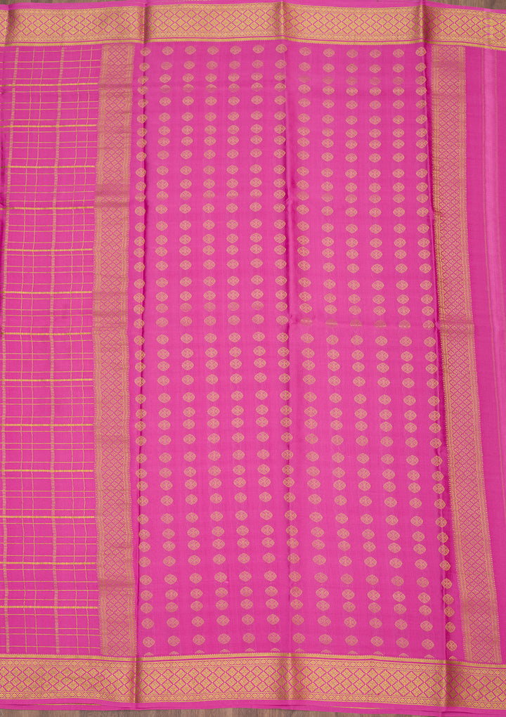 Onion Pink Zariwork Pure Crepe Silk Saree