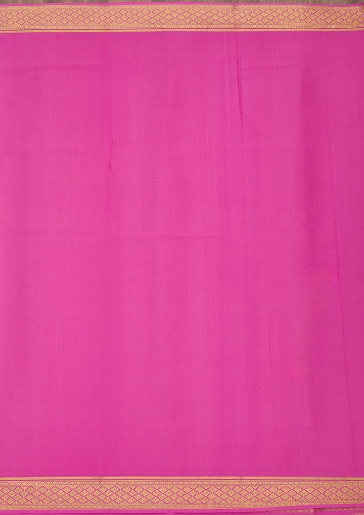 Onion Pink Zariwork Pure Crepe Silk Saree