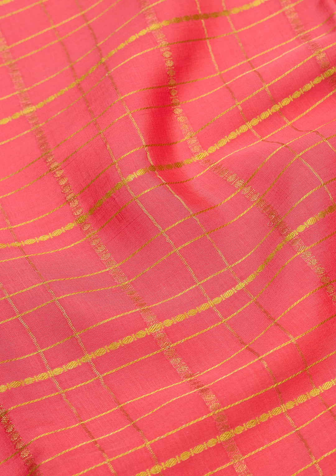 Peach Zariwork Pure Crepe Silk Saree