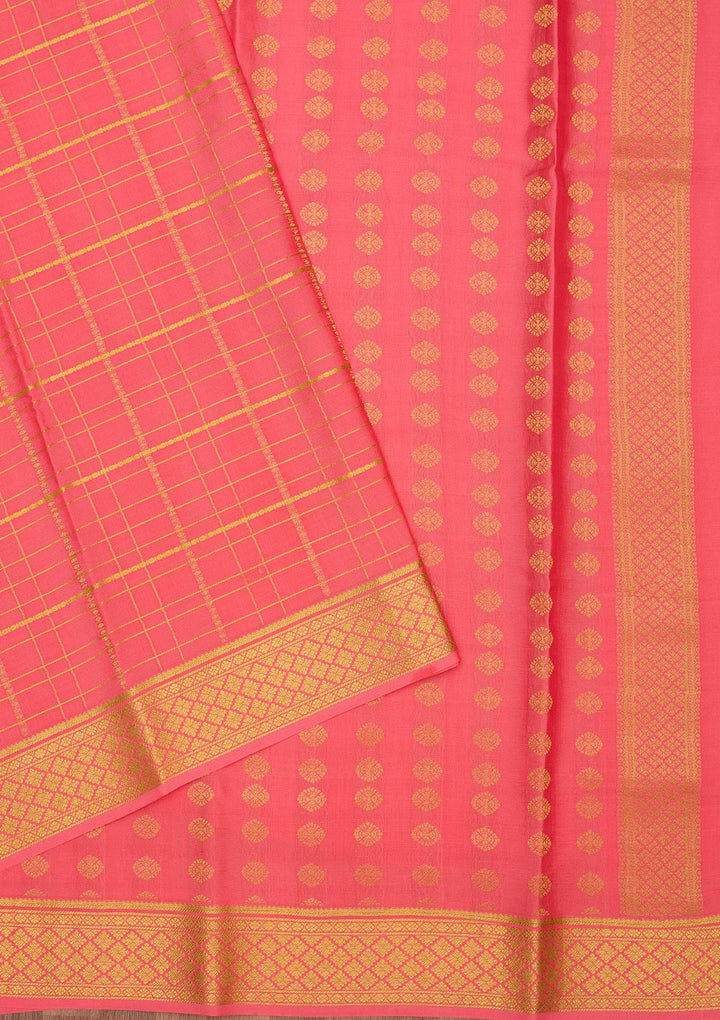 Peach Zariwork Pure Crepe Silk Saree