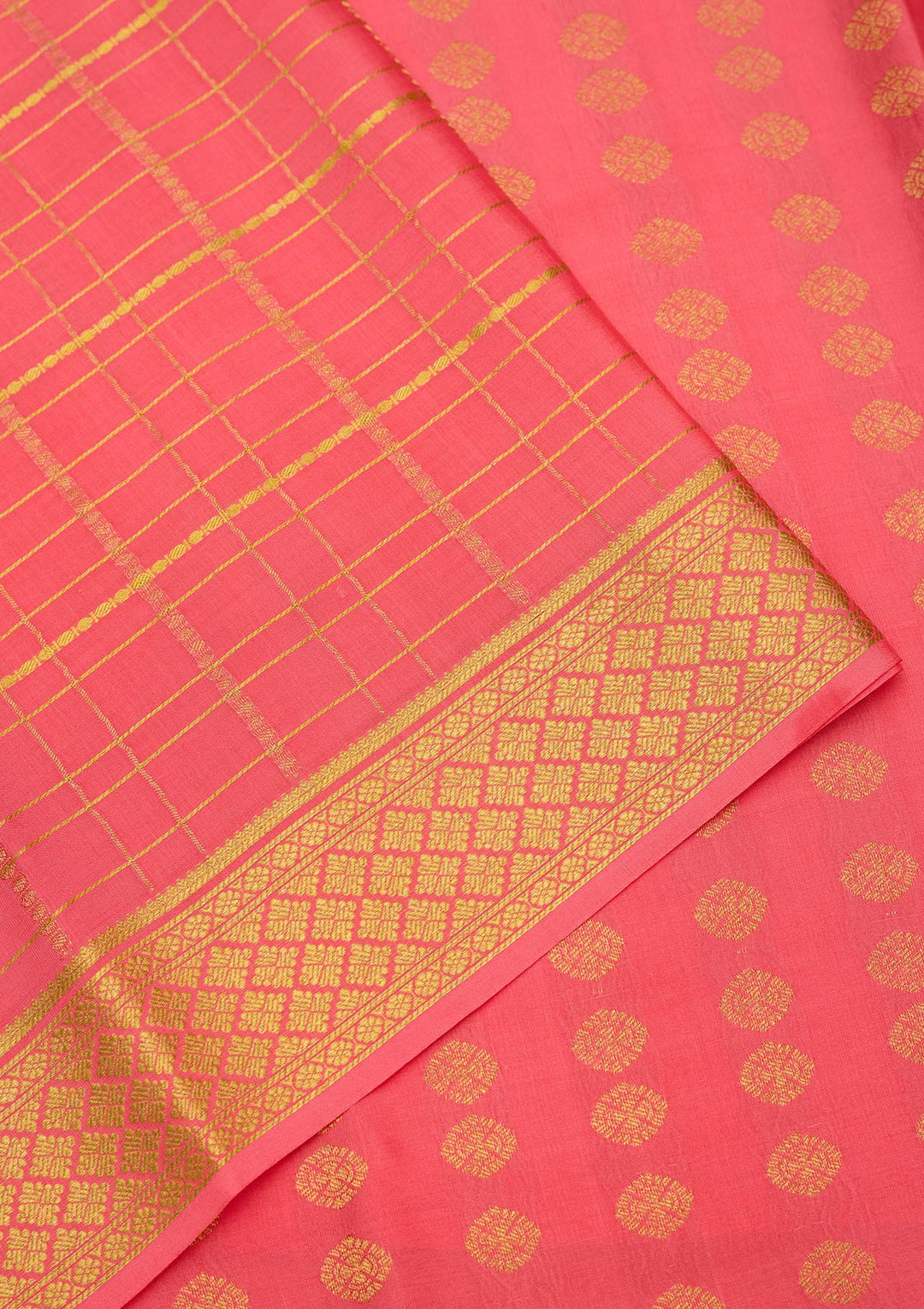Peach Zariwork Pure Crepe Silk Saree