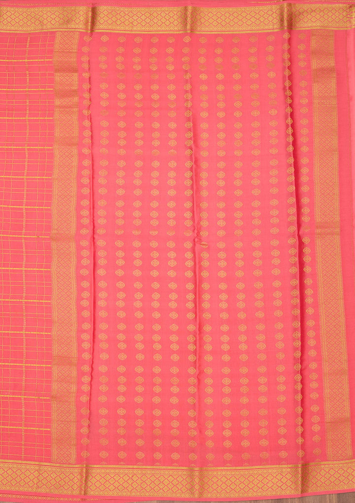 Peach Zariwork Pure Crepe Silk Saree