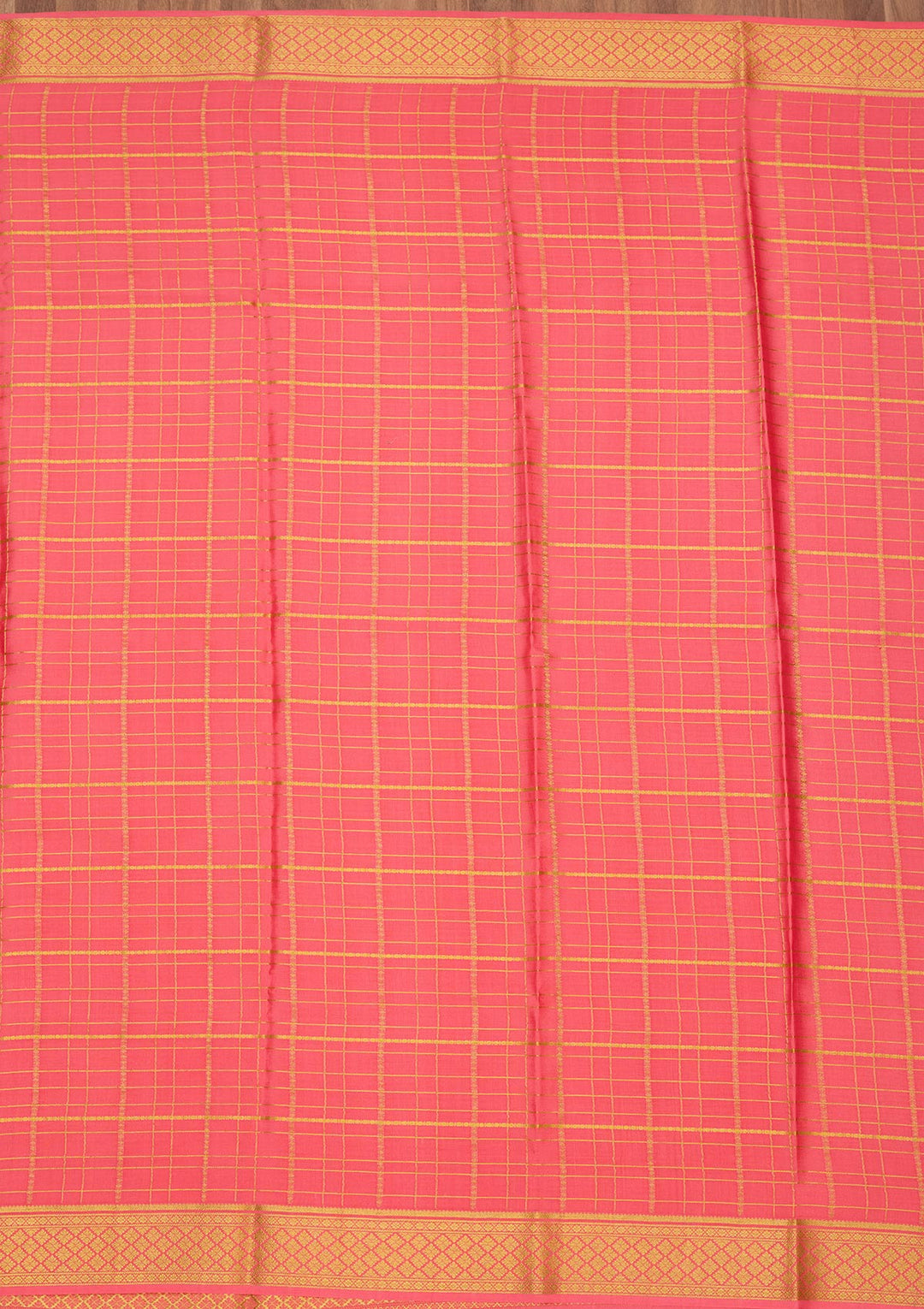 Peach Zariwork Pure Crepe Silk Saree