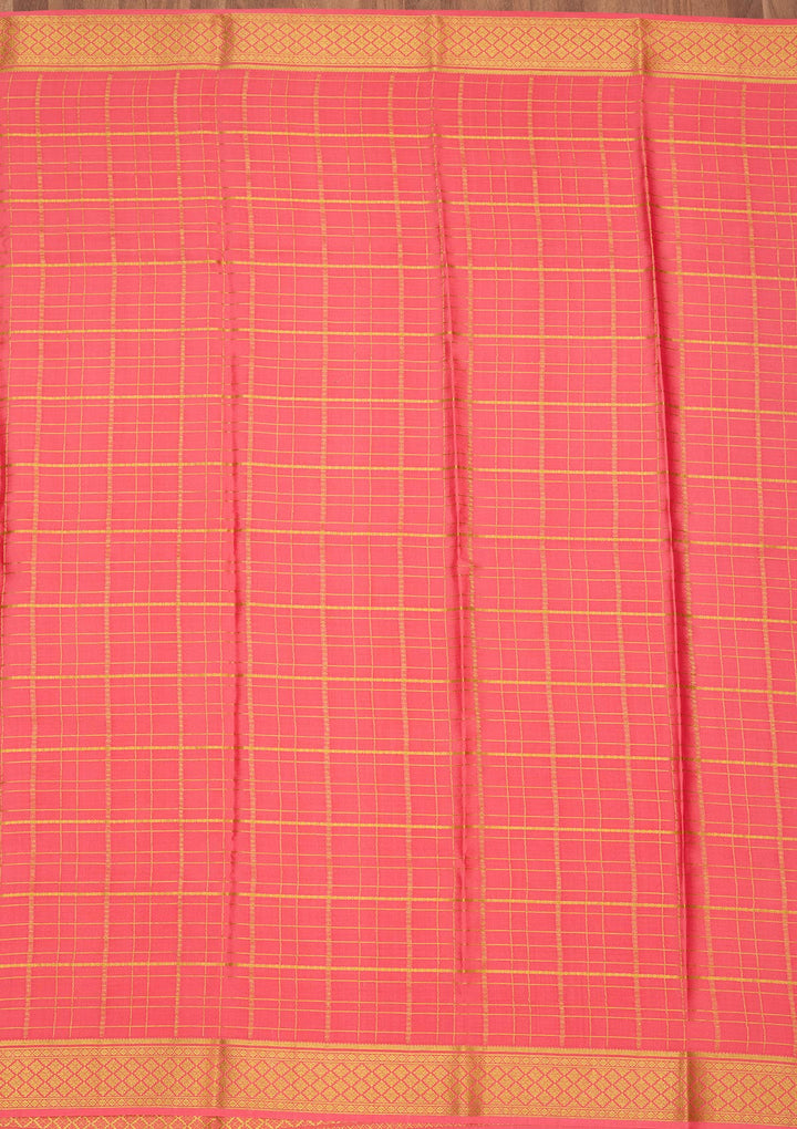 Peach Zariwork Pure Crepe Silk Saree