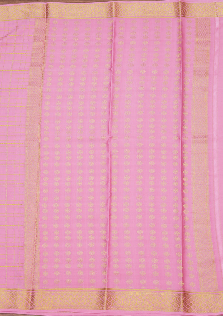 Pink Zariwork Pure Crepe Silk_Saree