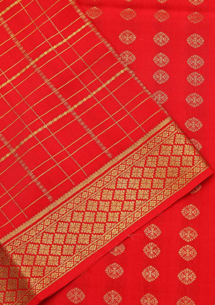 Red Zariwork Pure Crepe Silk Saree