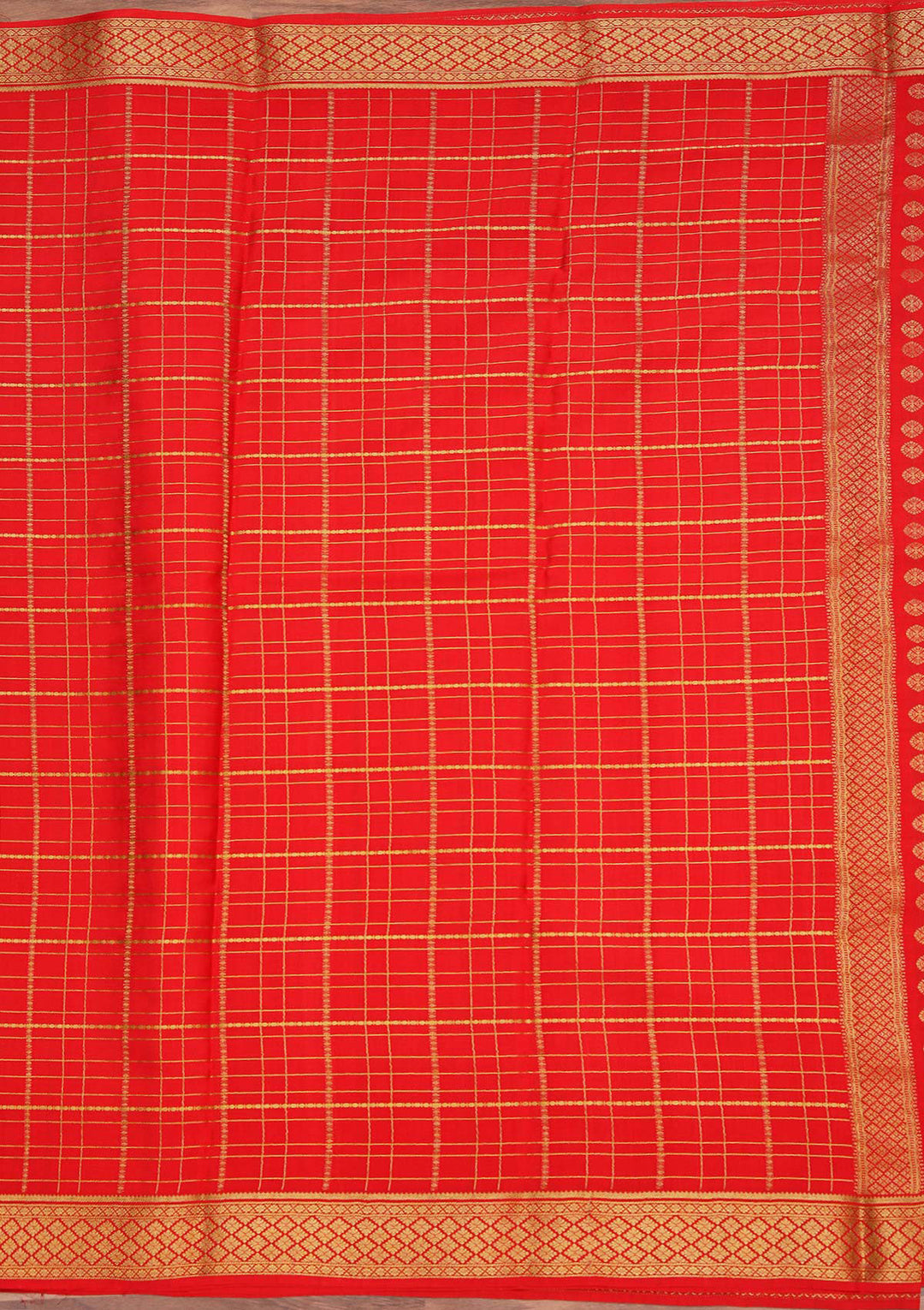 Red Zariwork Pure Crepe Silk Saree
