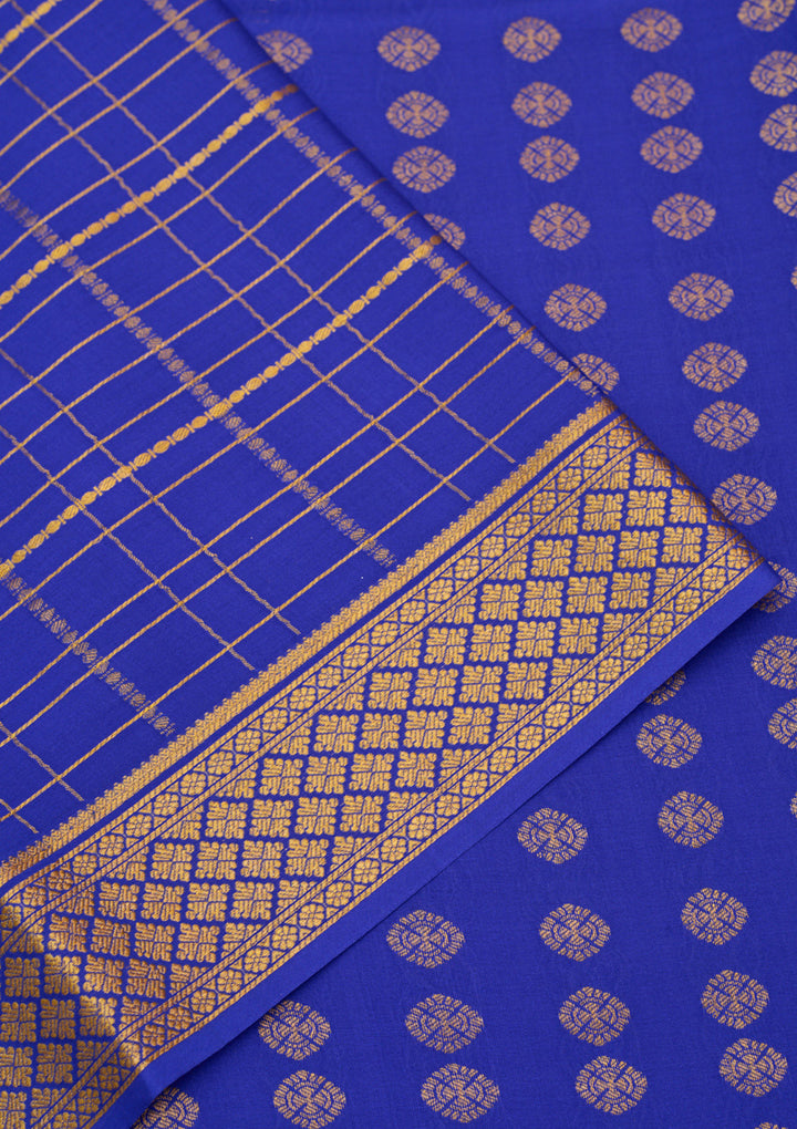 Royal Blue Zariwork Pure Crepe Silk Saree