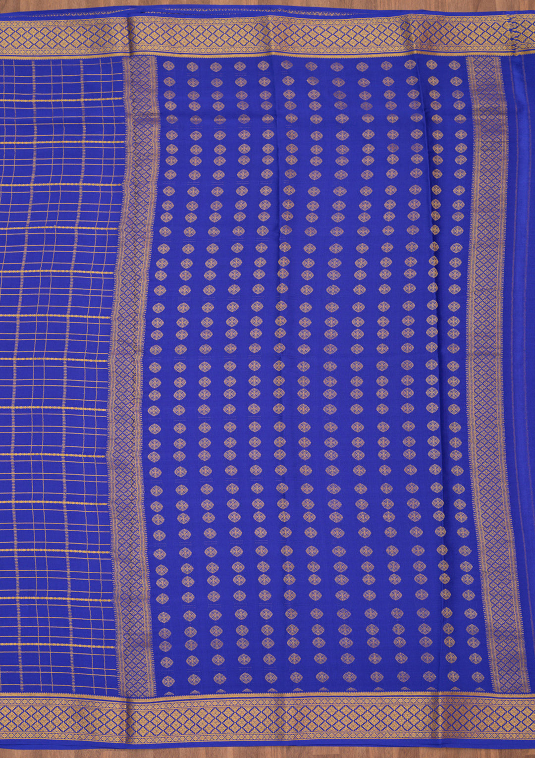Royal Blue Zariwork Pure Crepe Silk Saree
