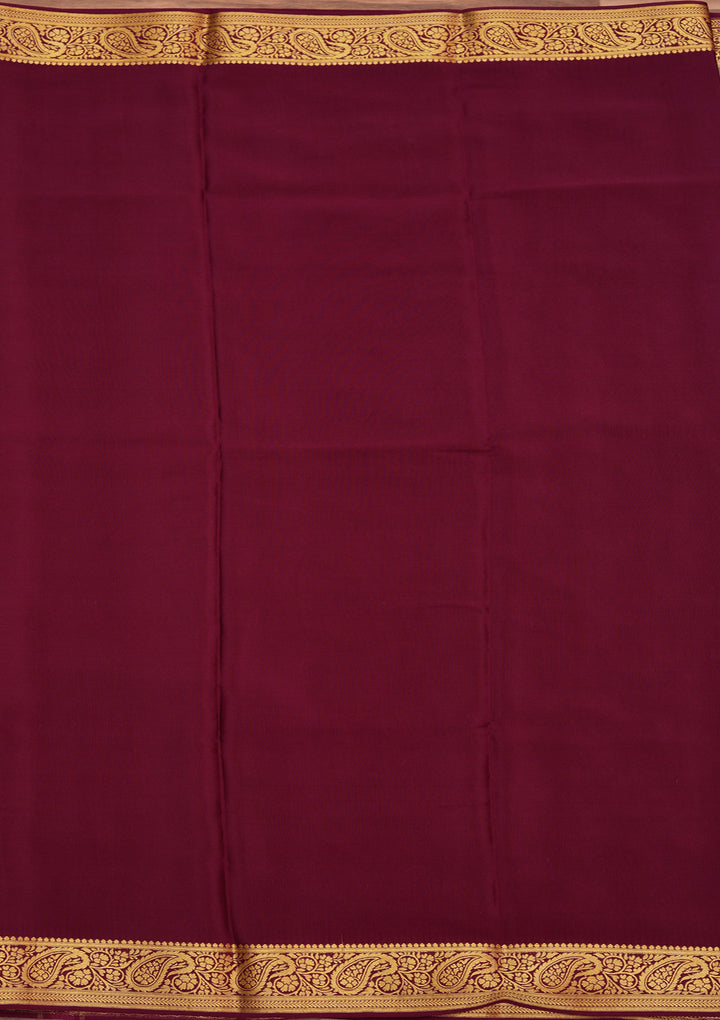 Light Grey Zariwork Pure Crepe Silk Saree