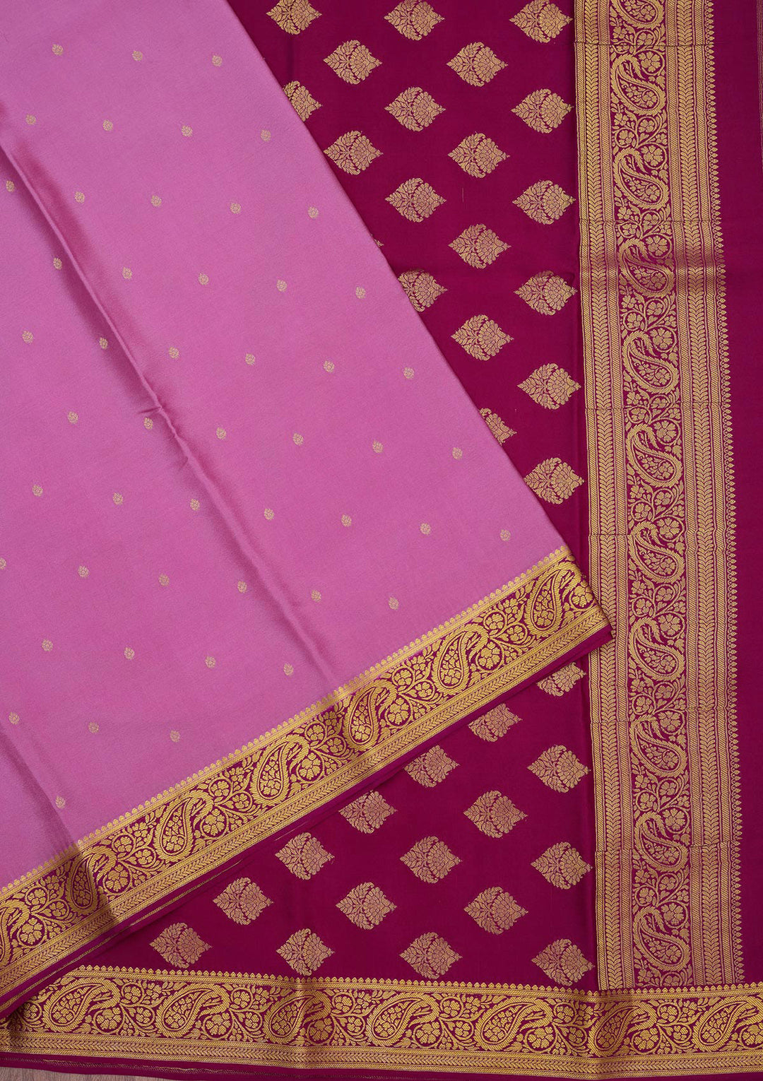 Onion Pink Zariwork Pure Crepe Silk Saree