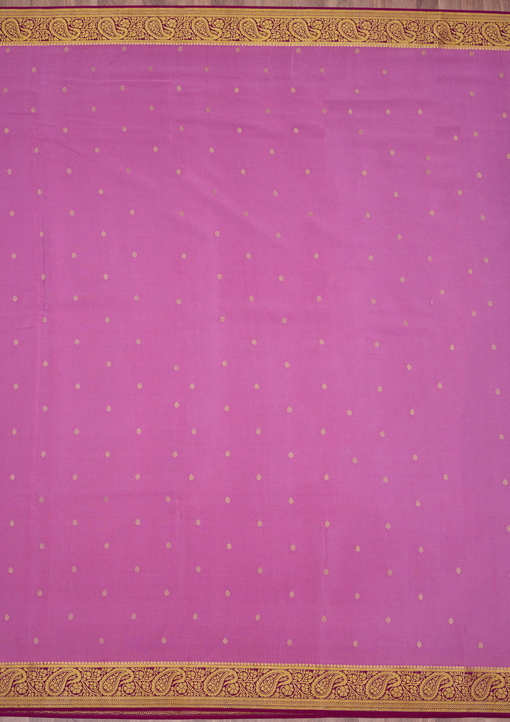 Onion Pink Zariwork Pure Crepe Silk Saree