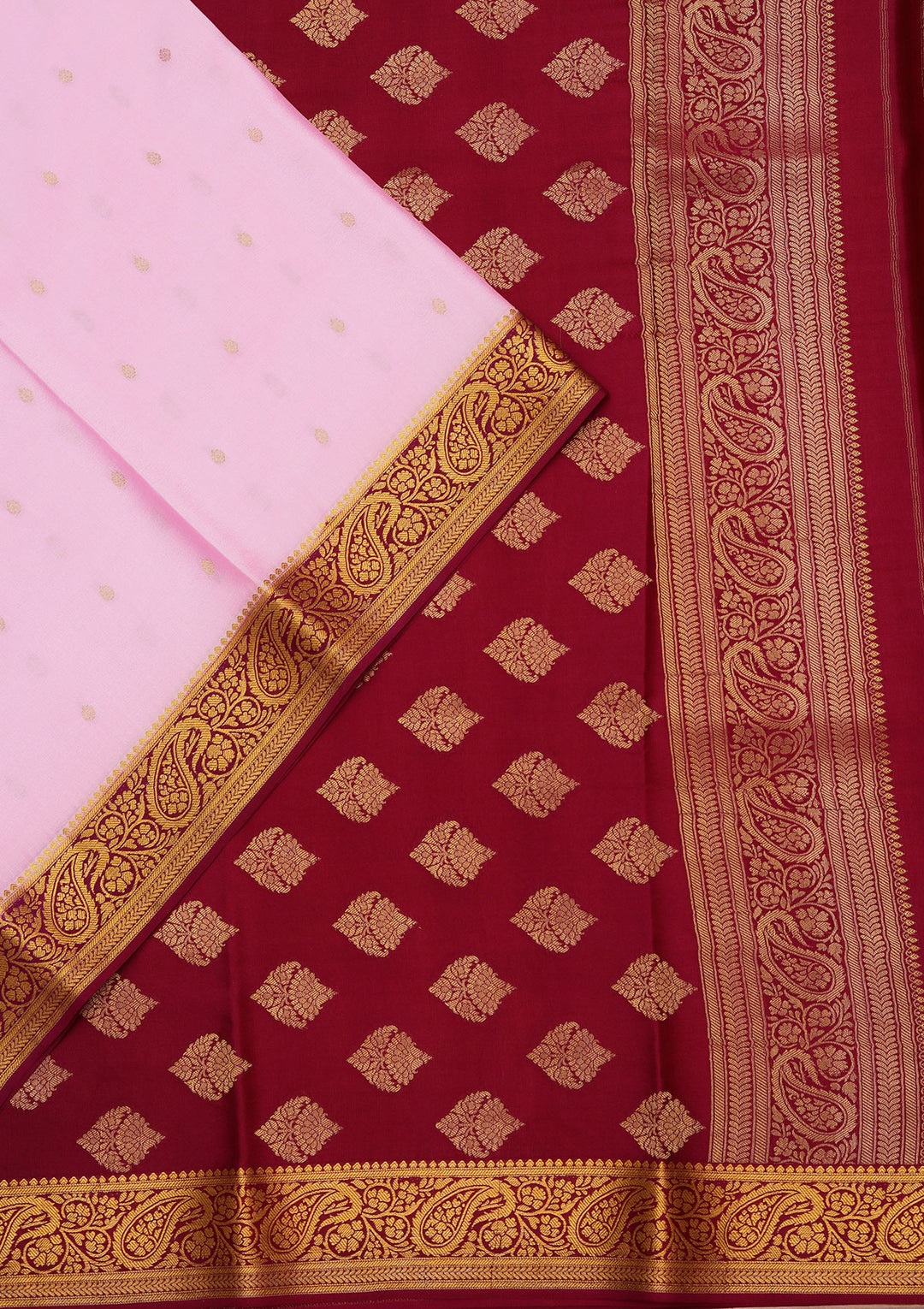 Onion Pink Zariwork Pure Crepe Silk Saree