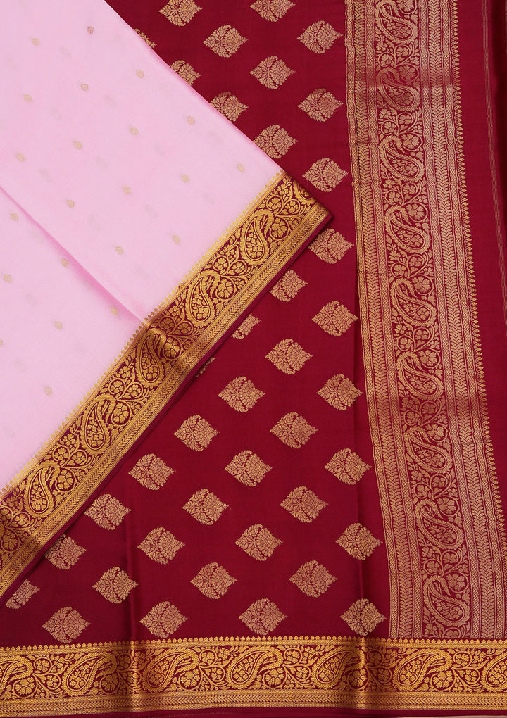 Onion Pink Zariwork Pure Crepe Silk Saree