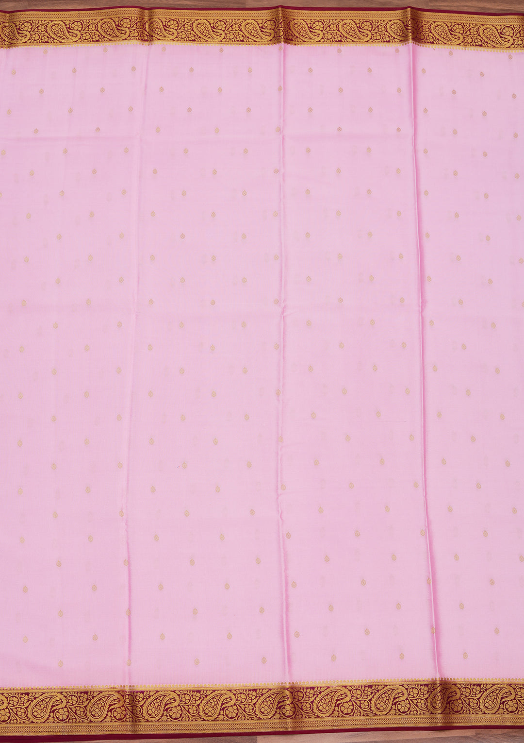 Onion Pink Zariwork Pure Crepe Silk Saree