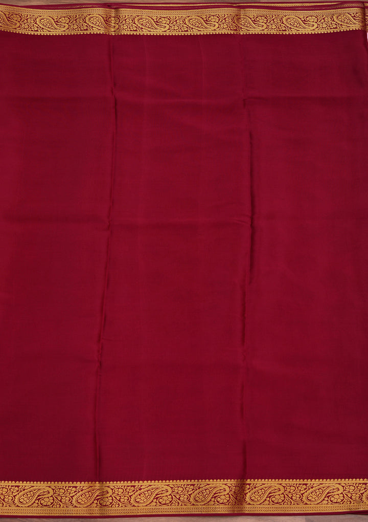 Onion Pink Zariwork Pure Crepe Silk Saree