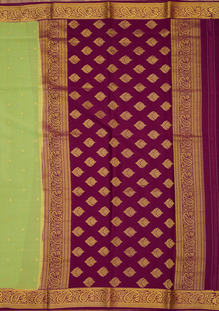 Pista Green Zariwork Pure Crepe Silk Saree