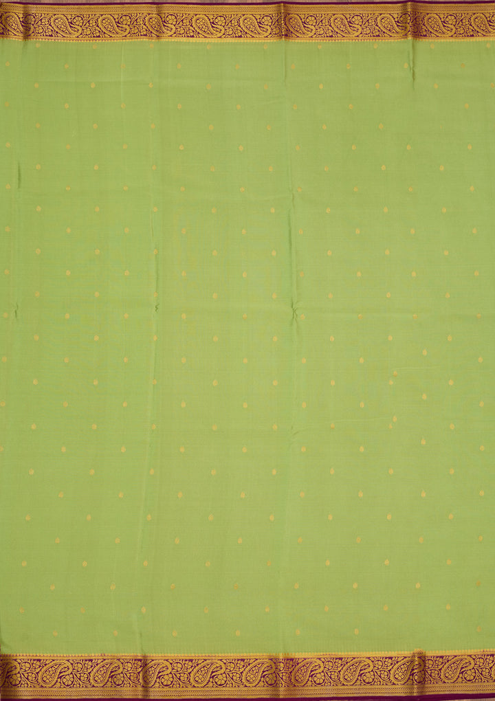 Pista Green Zariwork Pure Crepe Silk Saree