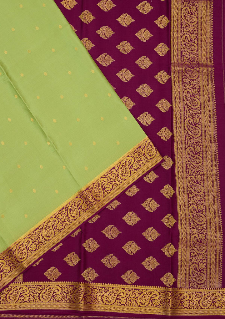 Pista Green Zariwork Pure Crepe Silk Saree