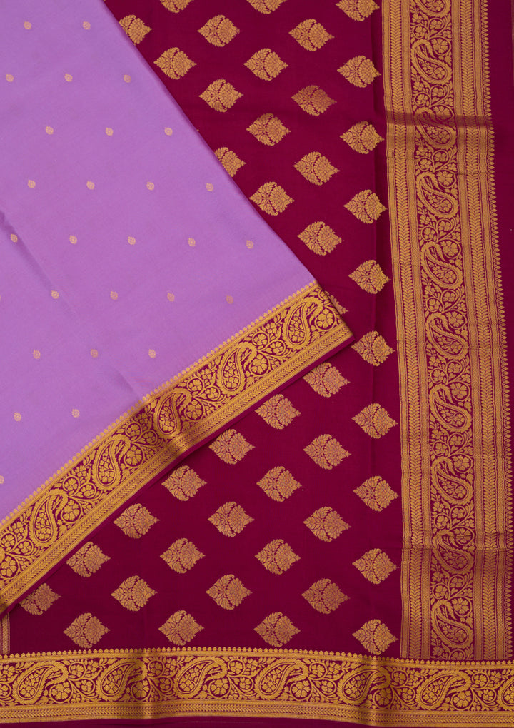 Purple Zariwork Pure Crepe Silk Saree