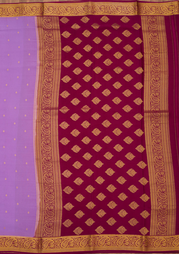 Purple Zariwork Pure Crepe Silk Saree