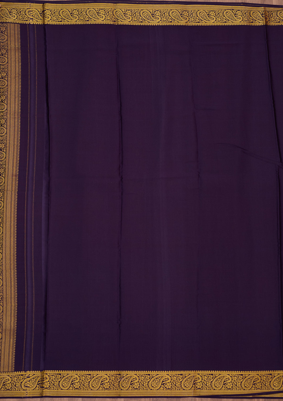 Rani Pink Zariwork Pure Crepe Silk_Saree