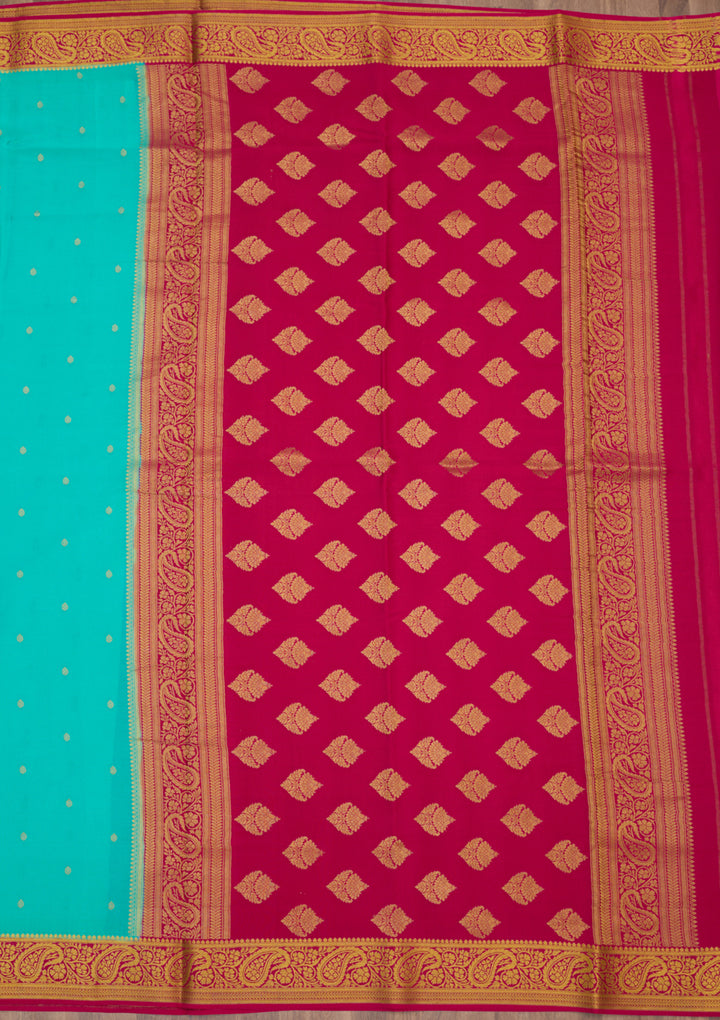 Sky Blue Zariwork Pure Crepe Silk Saree