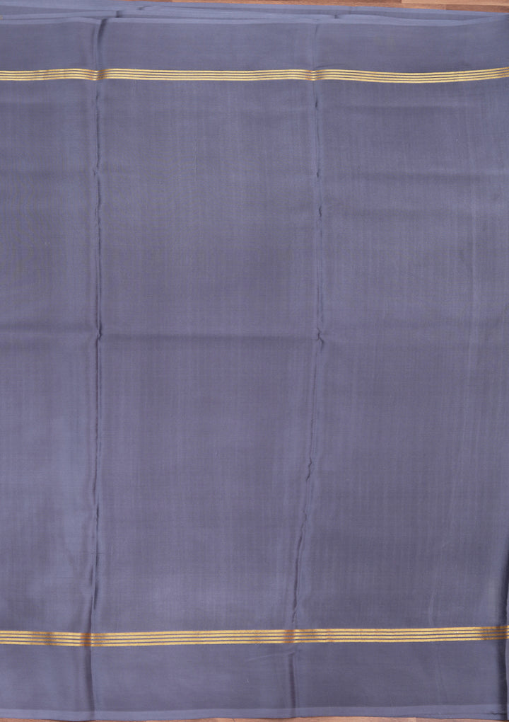 Blue Zariwork Pure Crepe Silk Saree