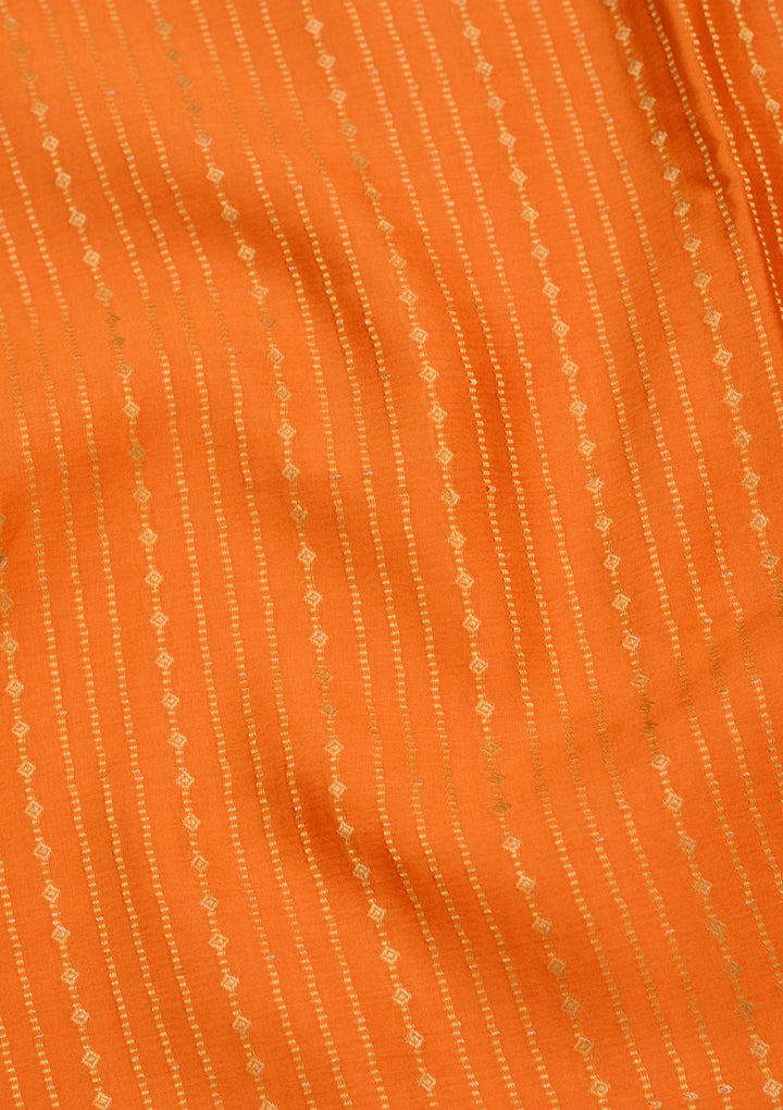 Orange Zariwork Pure Crepe Silk Saree