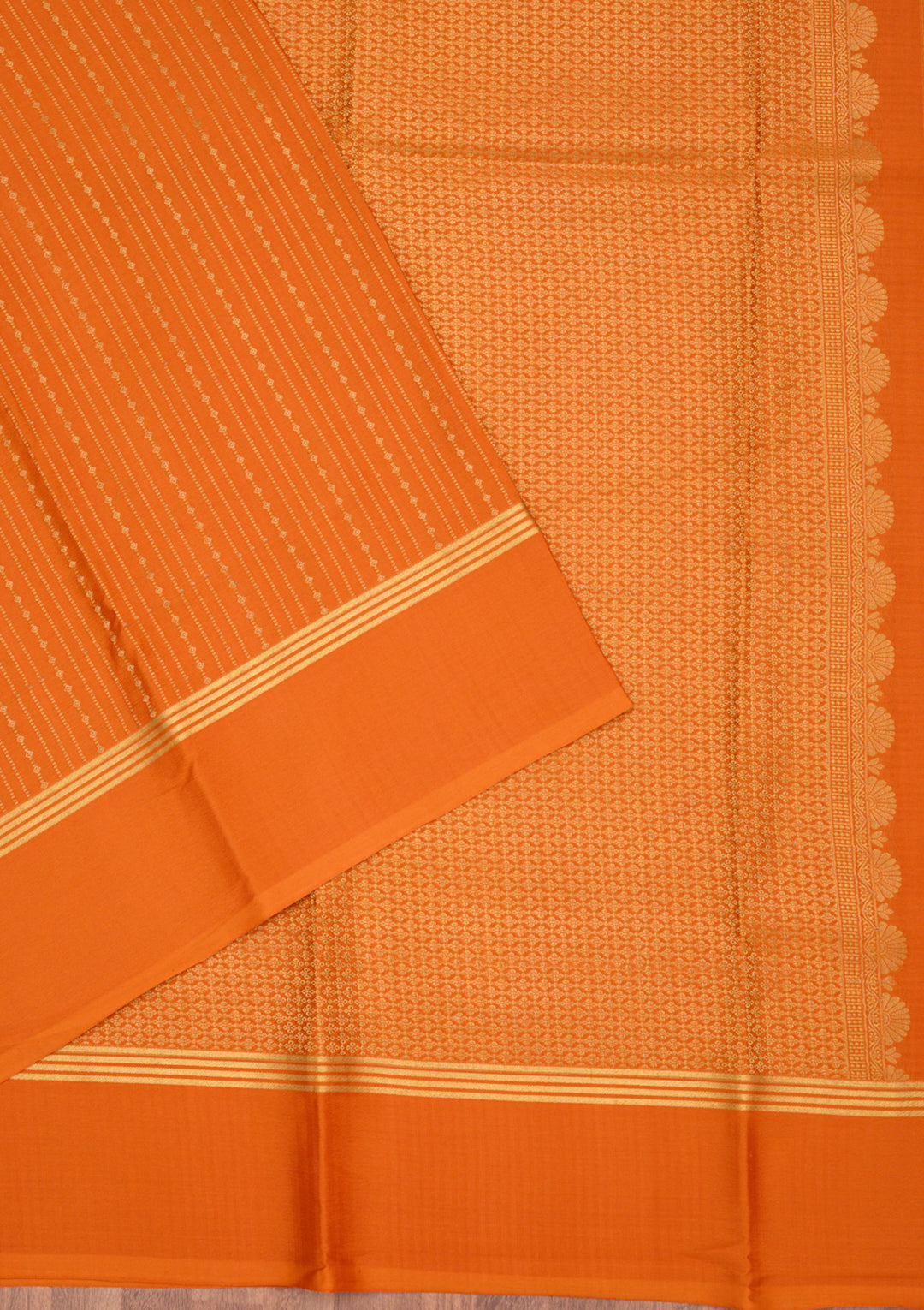Orange Zariwork Pure Crepe Silk Saree