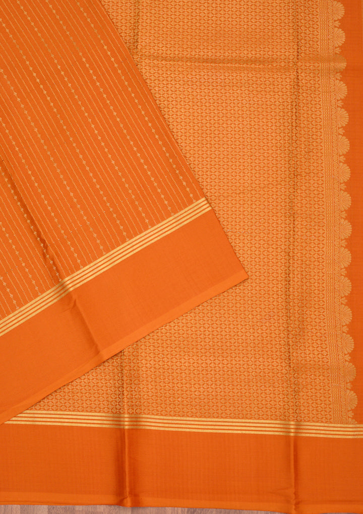 Orange Zariwork Pure Crepe Silk Saree