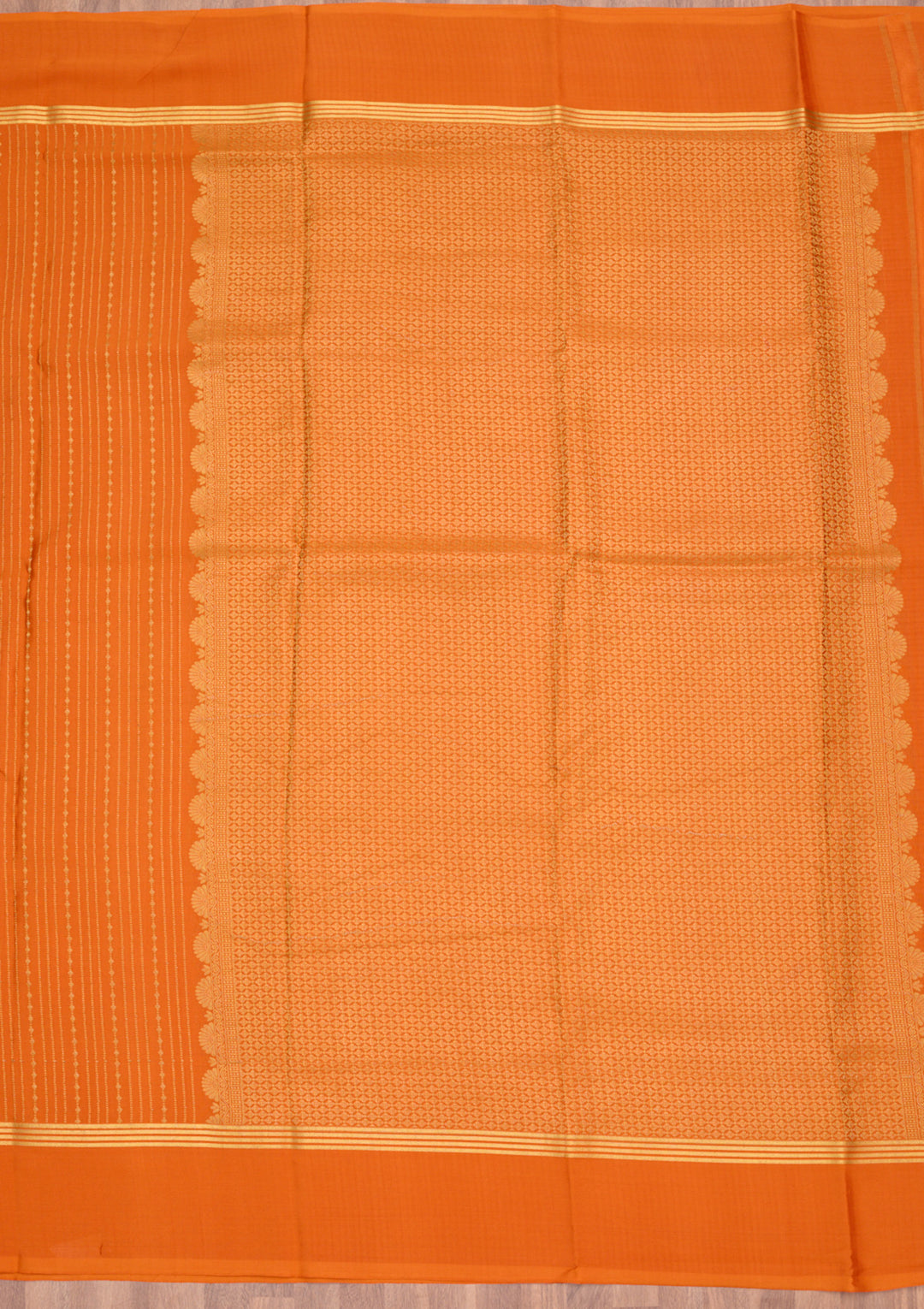 Orange Zariwork Pure Crepe Silk Saree
