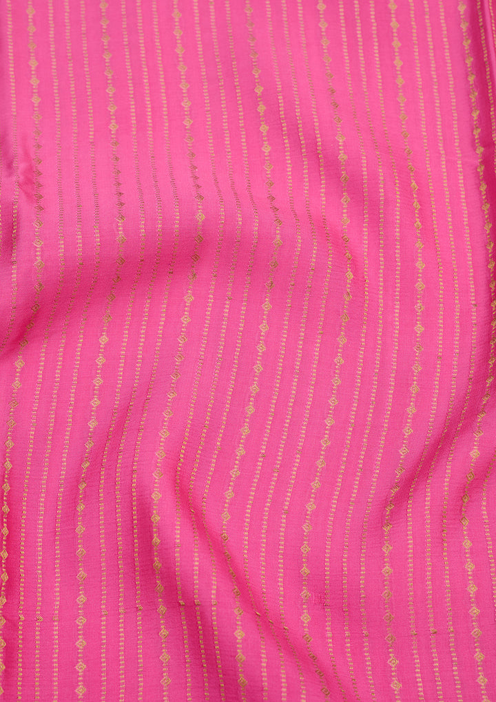 Peach Zariwork Pure Crepe Silk Saree