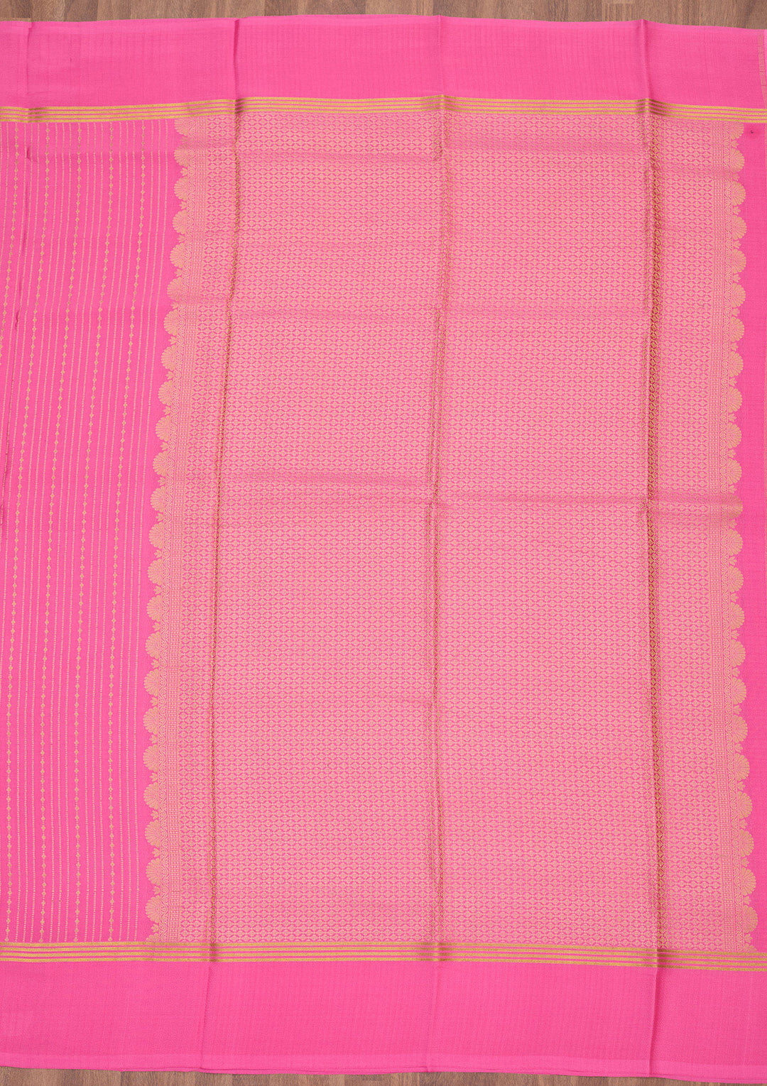 Peach Zariwork Pure Crepe Silk Saree