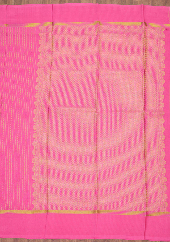 Peach Zariwork Pure Crepe Silk Saree