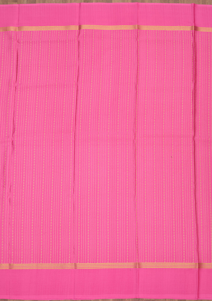 Peach Zariwork Pure Crepe Silk Saree
