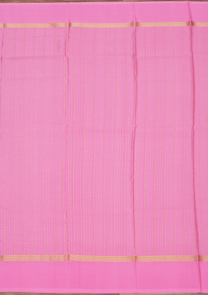 Pink Zariwork Pure Crepe Silk Saree