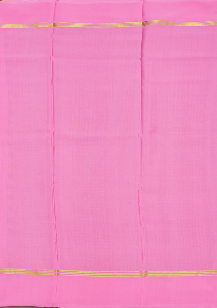 Pink Zariwork Pure Crepe Silk Saree