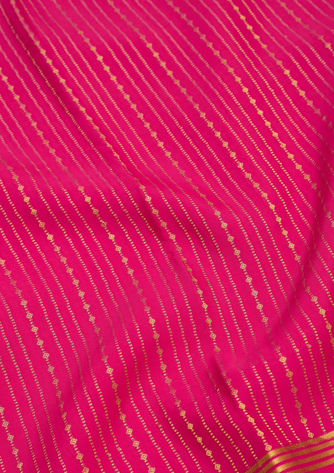 Rani Pink Zariwork Pure Crepe Silk Saree