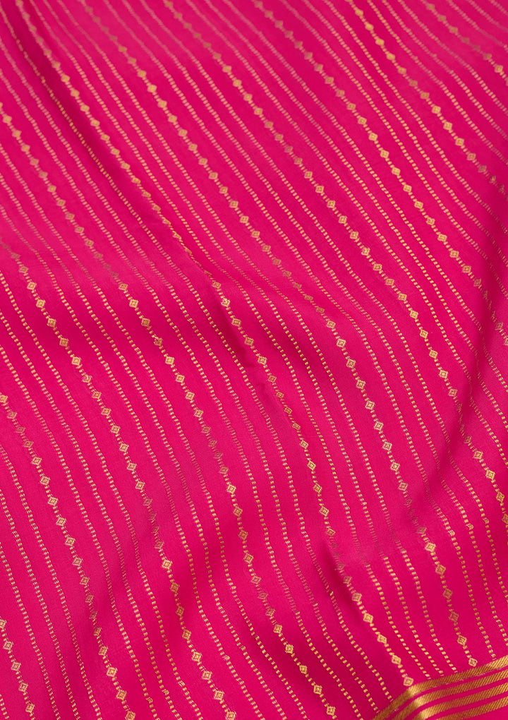 Rani Pink Zariwork Pure Crepe Silk Saree