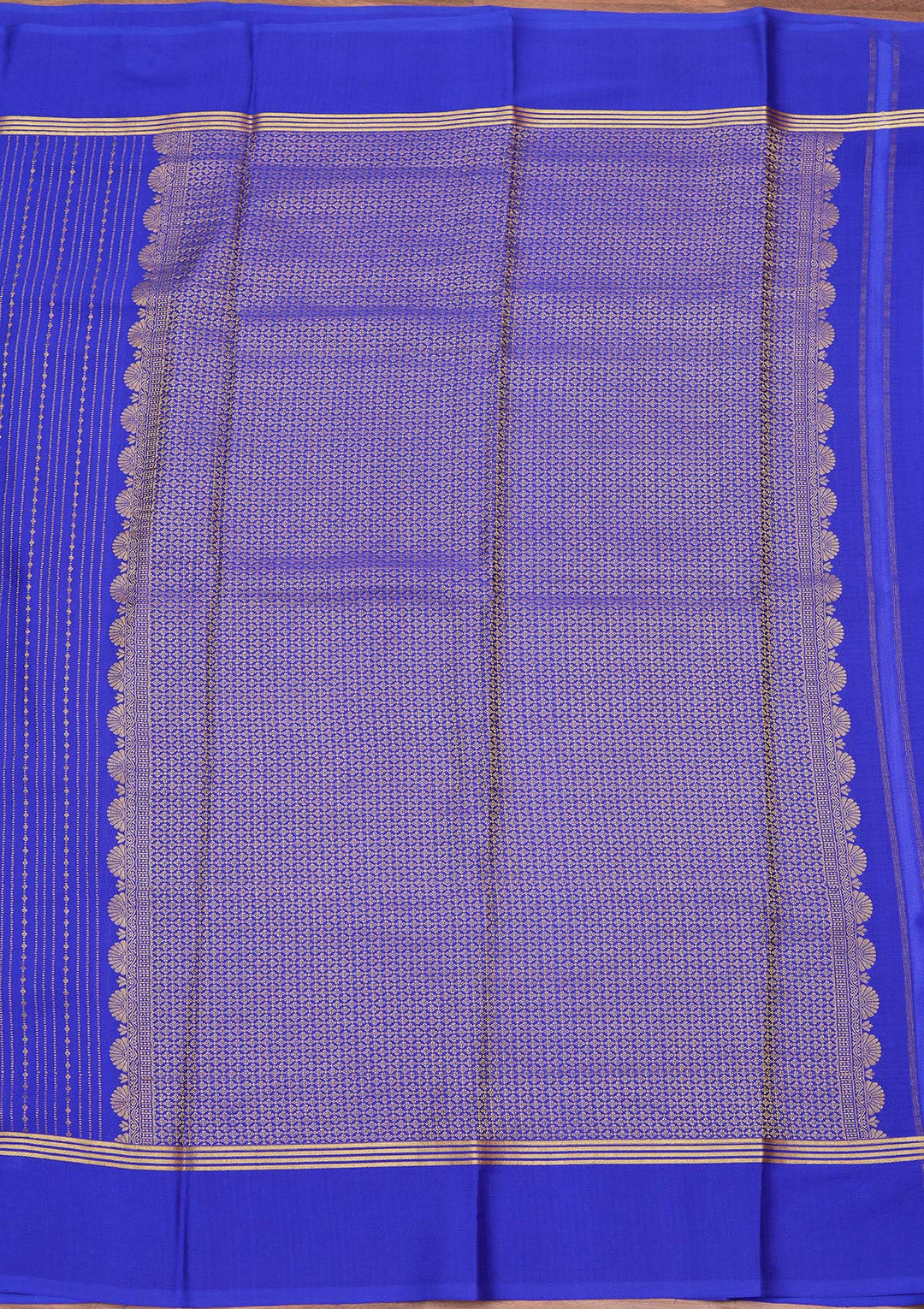 Royal Blue Zariwork Pure Crepe Silk Saree