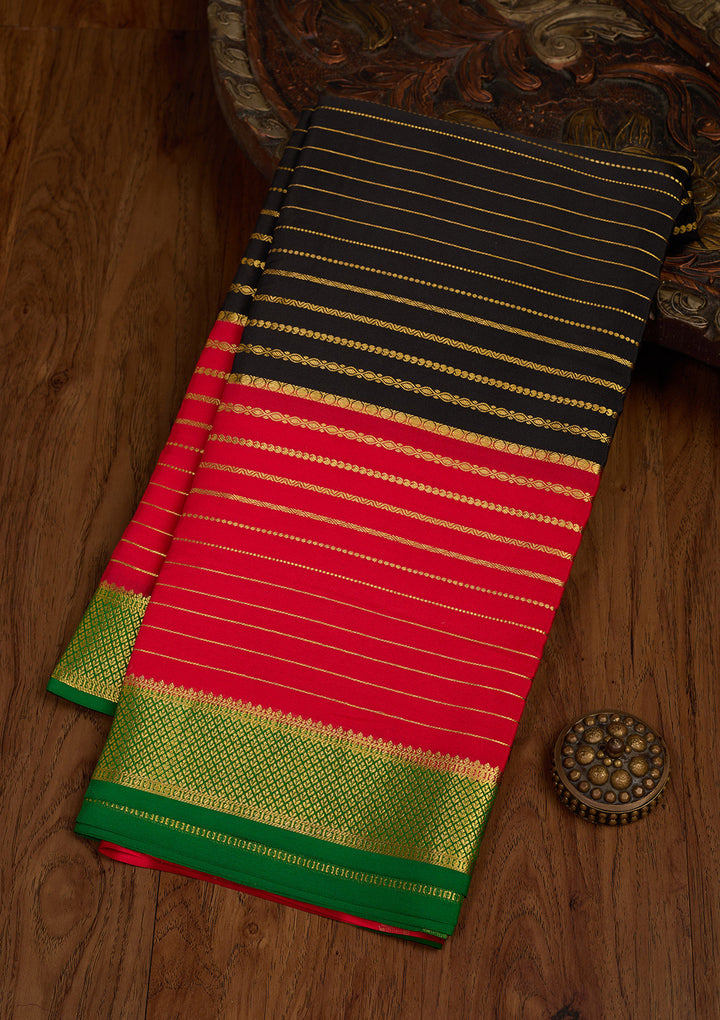 Black Zariwork Pure Crepe Silk Saree