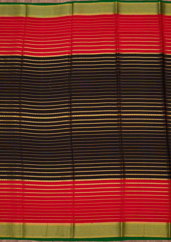 Black Zariwork Pure Crepe Silk Saree