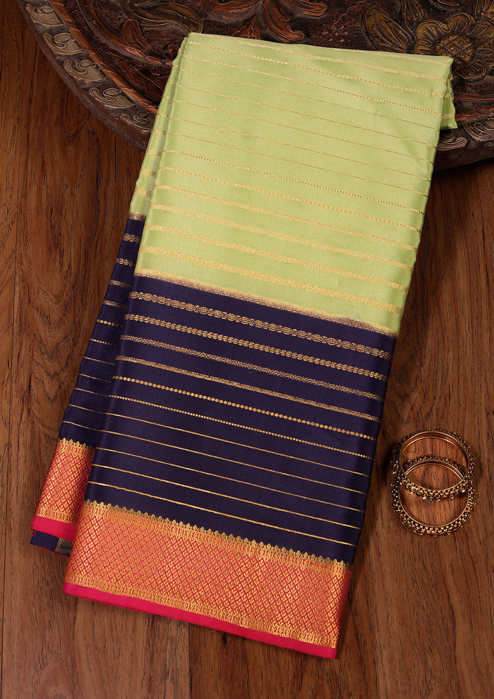 Blue Zariwork Pure Crepe Silk Saree