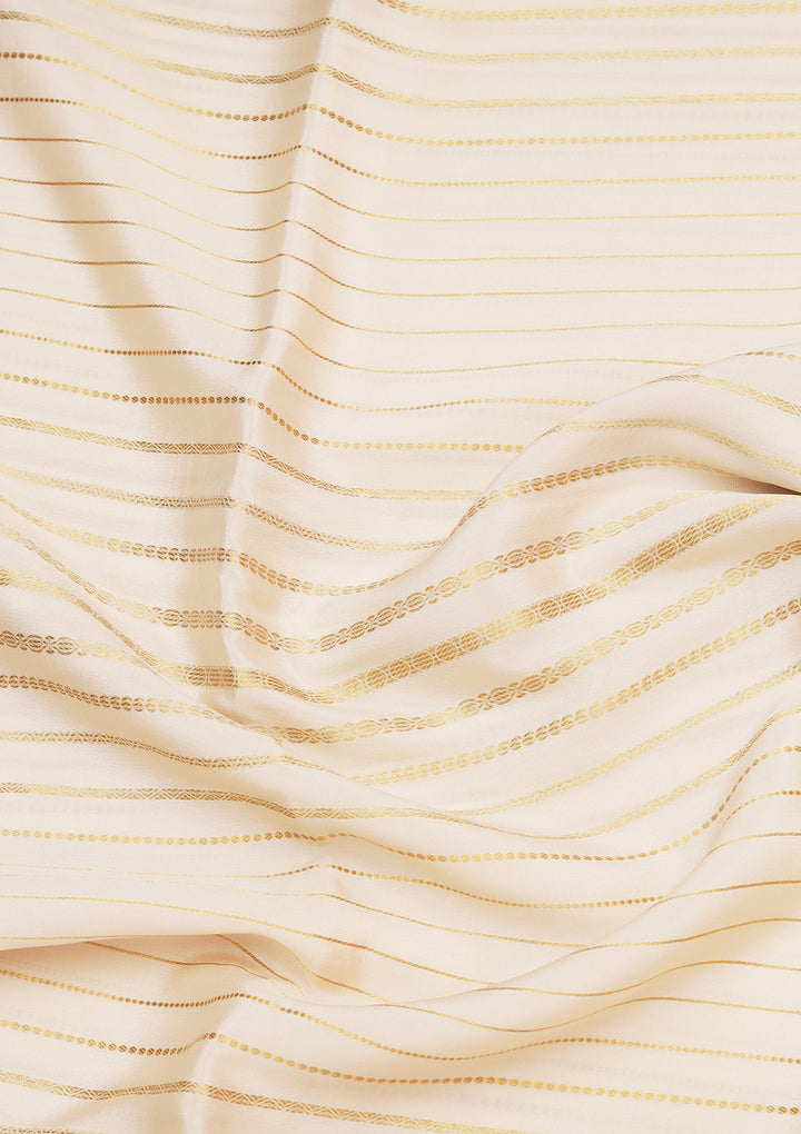 Cream Zariwork Pure Crepe Silk Saree