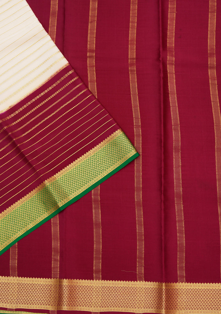 Cream Zariwork Pure Crepe Silk Saree