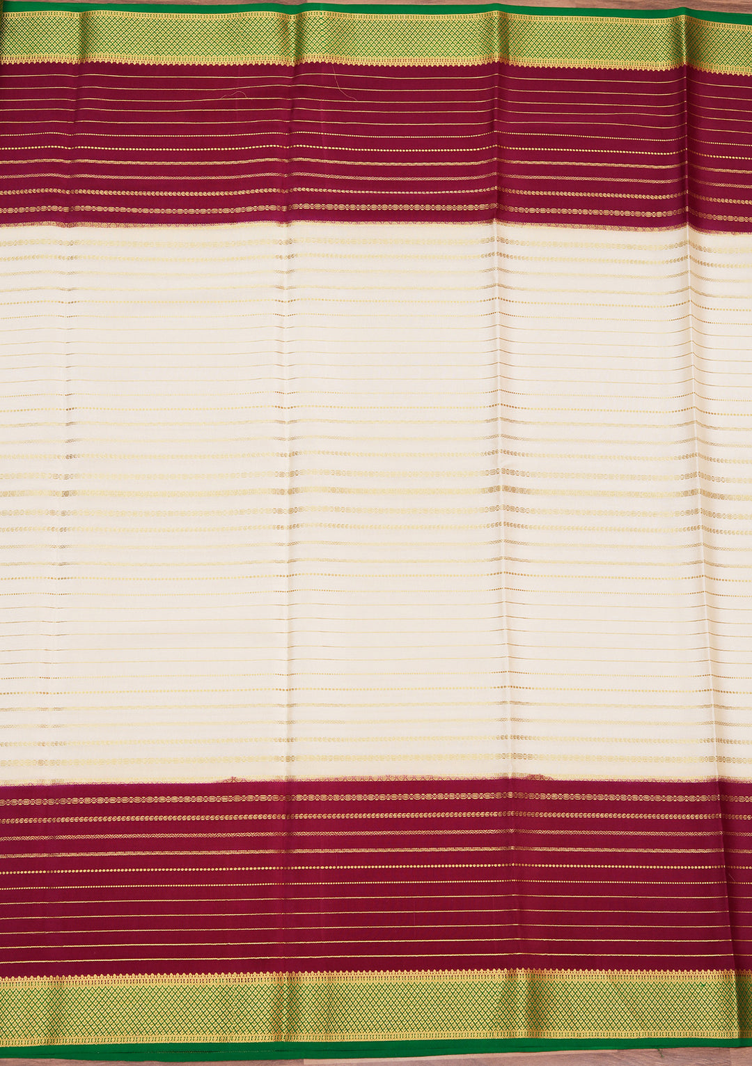 Cream Zariwork Pure Crepe Silk Saree
